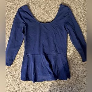 Express Blue Peplum Top